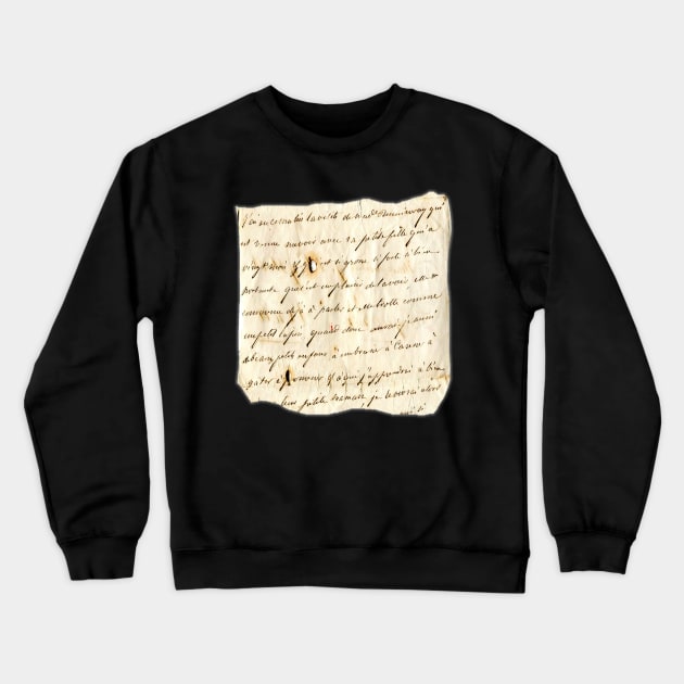 Handwritten old letter in French. Crewneck Sweatshirt by robelf